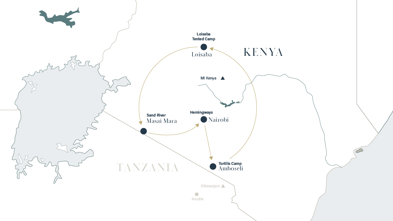 SkySafari Kenya 10-Day Route Map